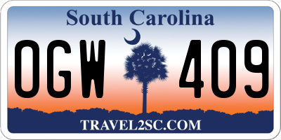 SC license plate OGW409