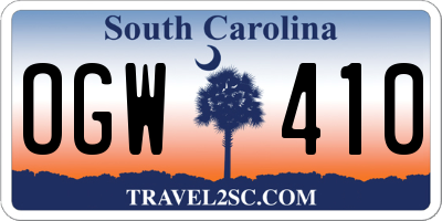 SC license plate OGW410