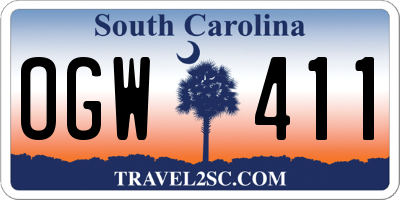 SC license plate OGW411
