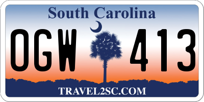 SC license plate OGW413