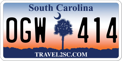 SC license plate OGW414