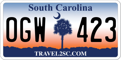 SC license plate OGW423