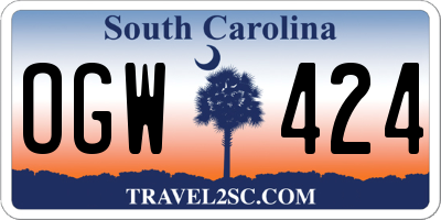 SC license plate OGW424