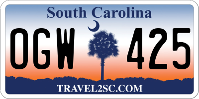 SC license plate OGW425