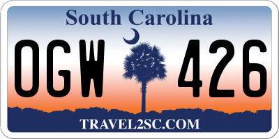 SC license plate OGW426