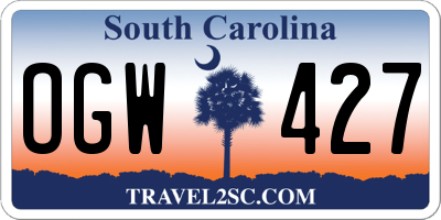 SC license plate OGW427