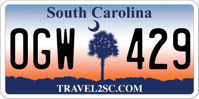 SC license plate OGW429