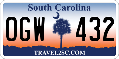 SC license plate OGW432