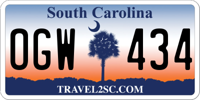 SC license plate OGW434