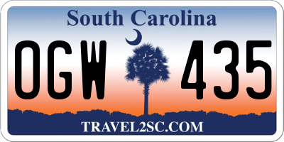SC license plate OGW435