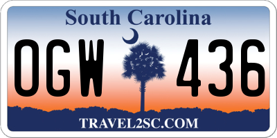 SC license plate OGW436