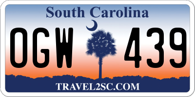 SC license plate OGW439