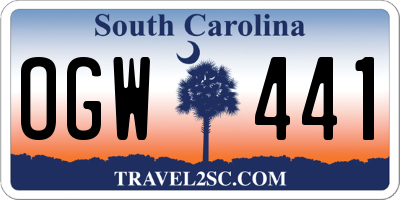 SC license plate OGW441