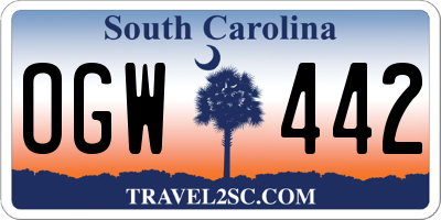 SC license plate OGW442