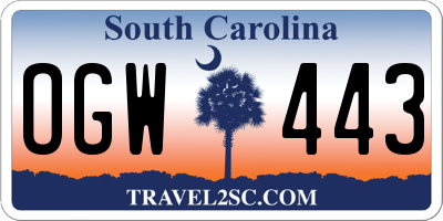 SC license plate OGW443