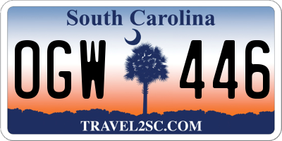 SC license plate OGW446