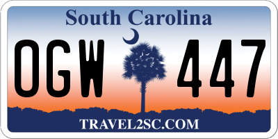 SC license plate OGW447