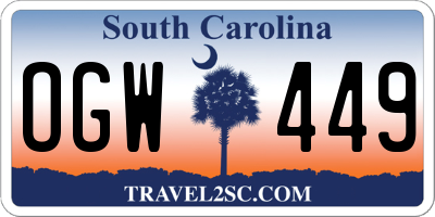 SC license plate OGW449