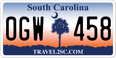 SC license plate OGW458