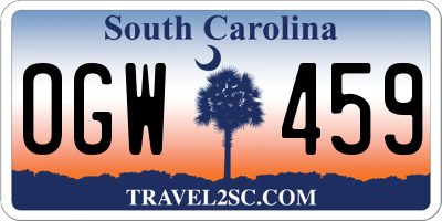 SC license plate OGW459