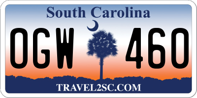 SC license plate OGW460
