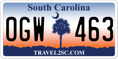 SC license plate OGW463