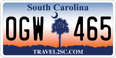 SC license plate OGW465
