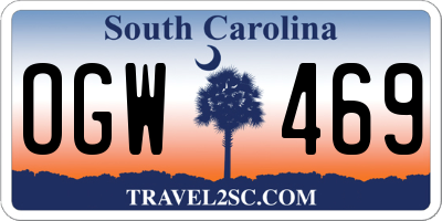 SC license plate OGW469