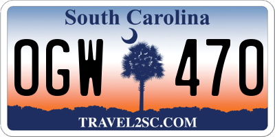 SC license plate OGW470