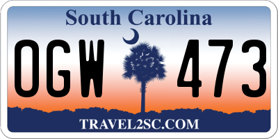 SC license plate OGW473