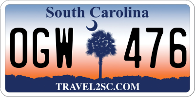SC license plate OGW476
