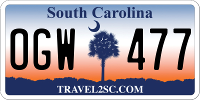SC license plate OGW477