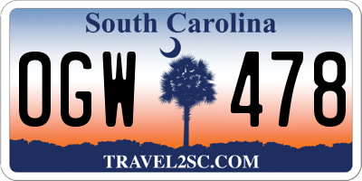 SC license plate OGW478