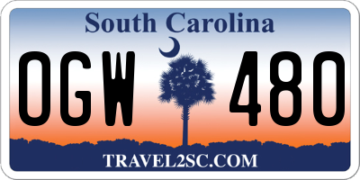 SC license plate OGW480