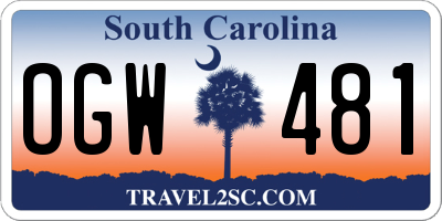 SC license plate OGW481