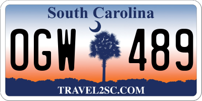 SC license plate OGW489