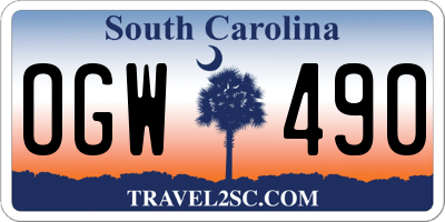 SC license plate OGW490