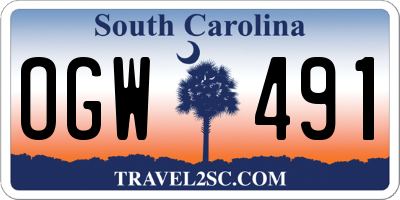 SC license plate OGW491