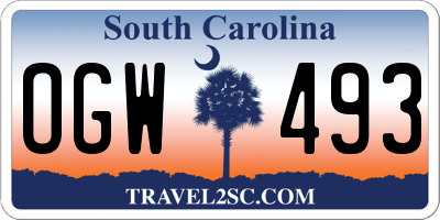 SC license plate OGW493