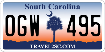 SC license plate OGW495