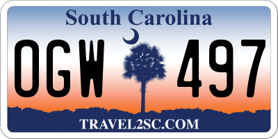 SC license plate OGW497