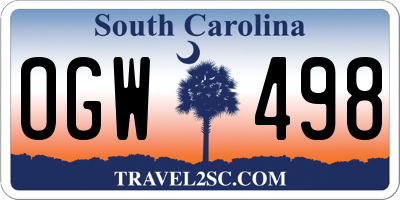 SC license plate OGW498