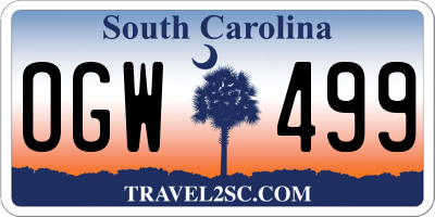SC license plate OGW499