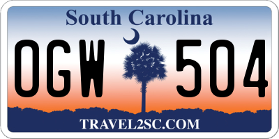 SC license plate OGW504
