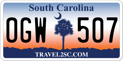 SC license plate OGW507