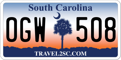 SC license plate OGW508
