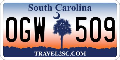 SC license plate OGW509