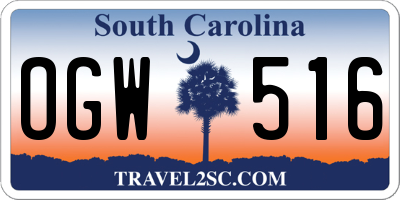 SC license plate OGW516