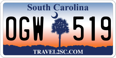 SC license plate OGW519