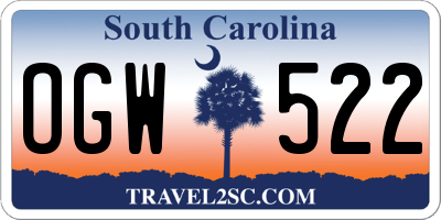 SC license plate OGW522